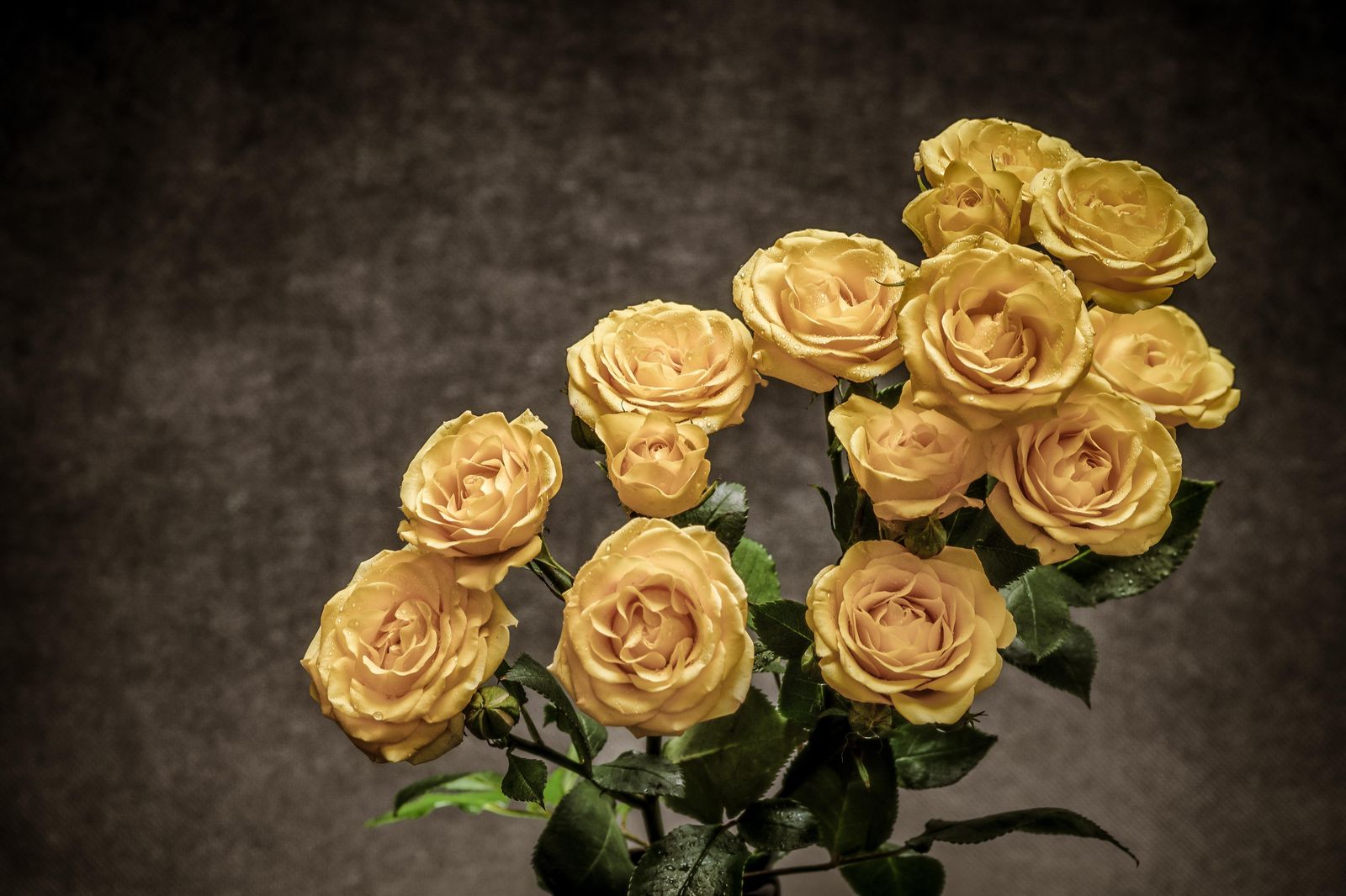 Golden Rose Bouquet Wall Art for Elegant Homes