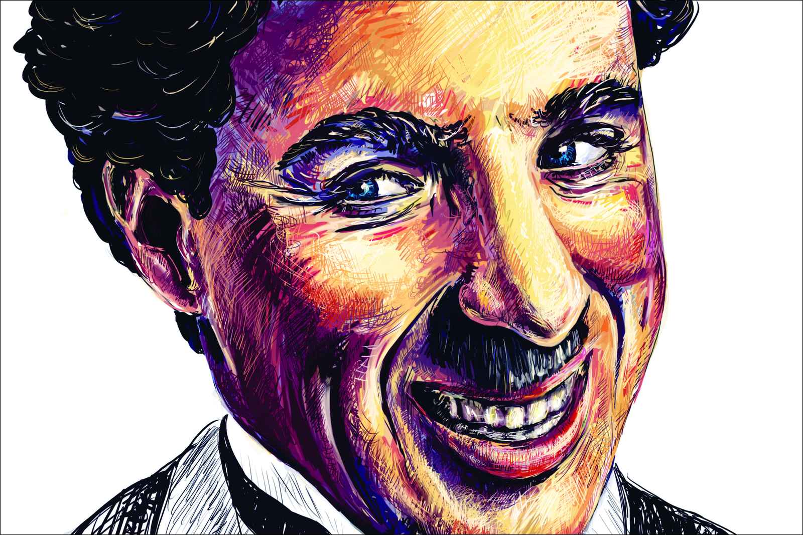 Vibrant Charlie Chaplin Pop Art Wall Art