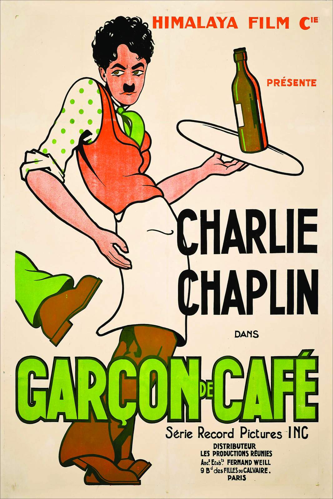 Vintage Charlie Chaplin "Garcon de Cafe" Wall Art