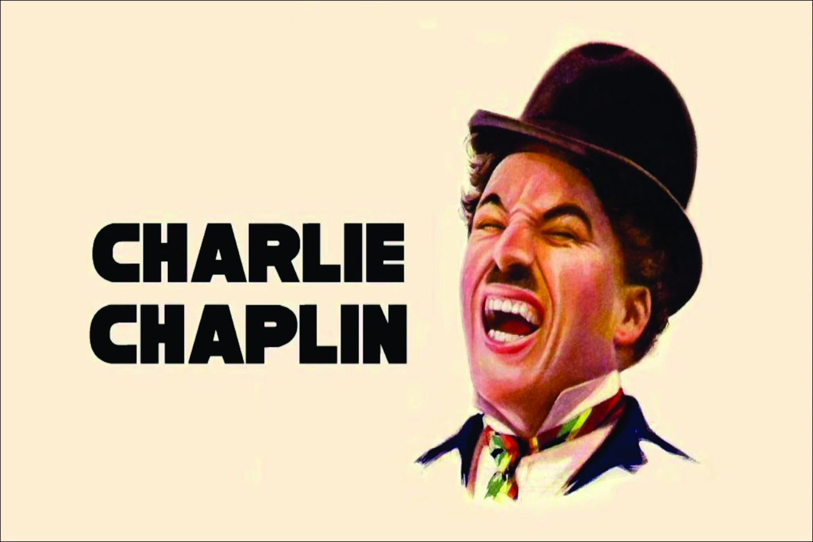 Vintage Charlie Chaplin Laughing Wall Art