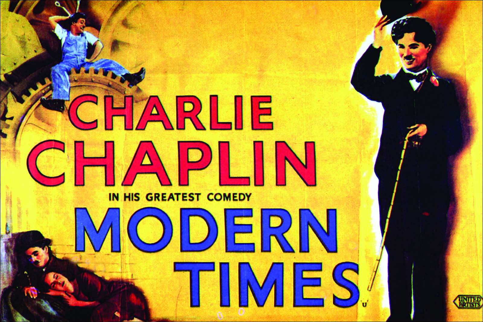 Charlie Chaplin Modern Times Vintage Movie Poster Wall Art