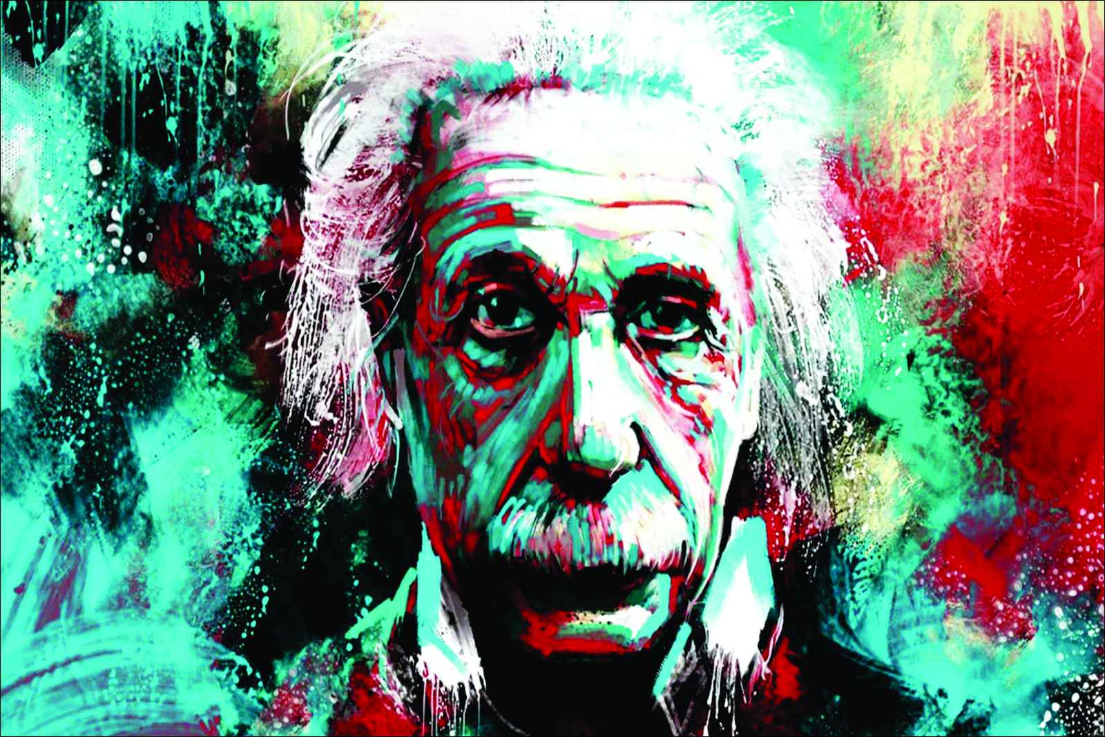 Albert Einstein Abstract Portrait Wall Art