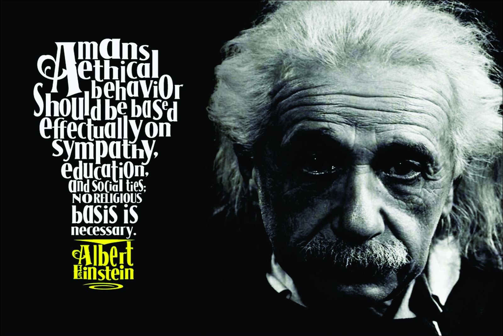 Einstein Ethical Behavior Quote Wall Art