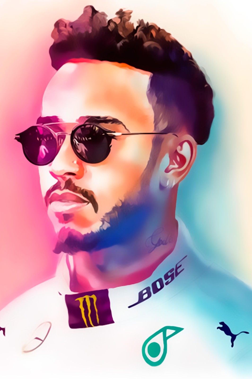 Dynamic Portrait Lewis Hamilton Wall Art