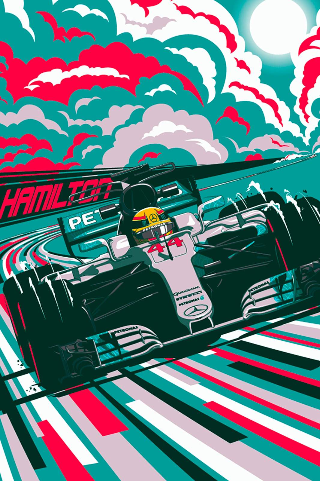 Hamilton F1 Speed Abstract Wall Art