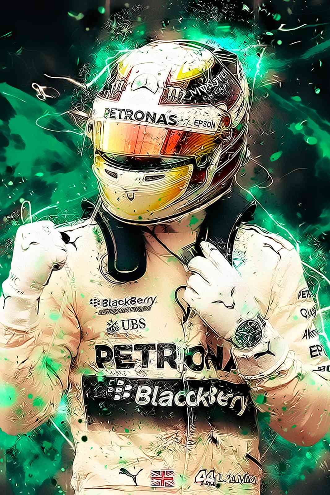 Lewis Hamilton F1 Champion "Victory" Wall Art
