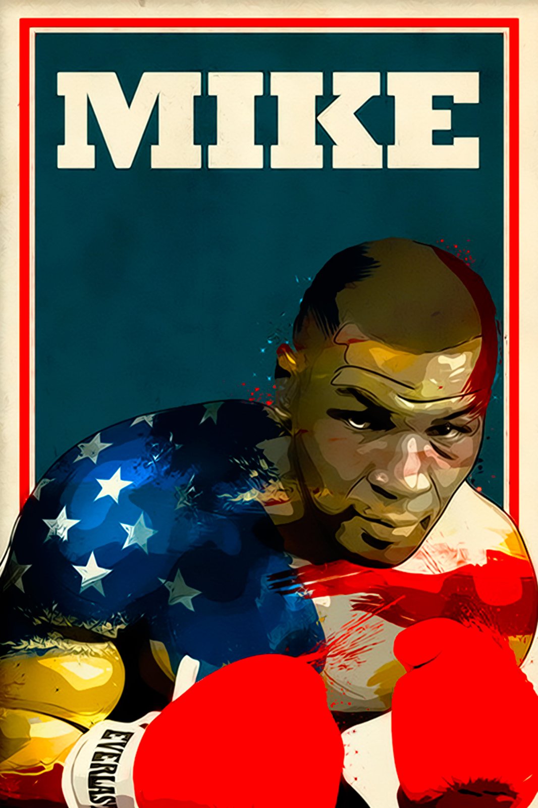 Mike Tyson American Flag Boxing Wall Art