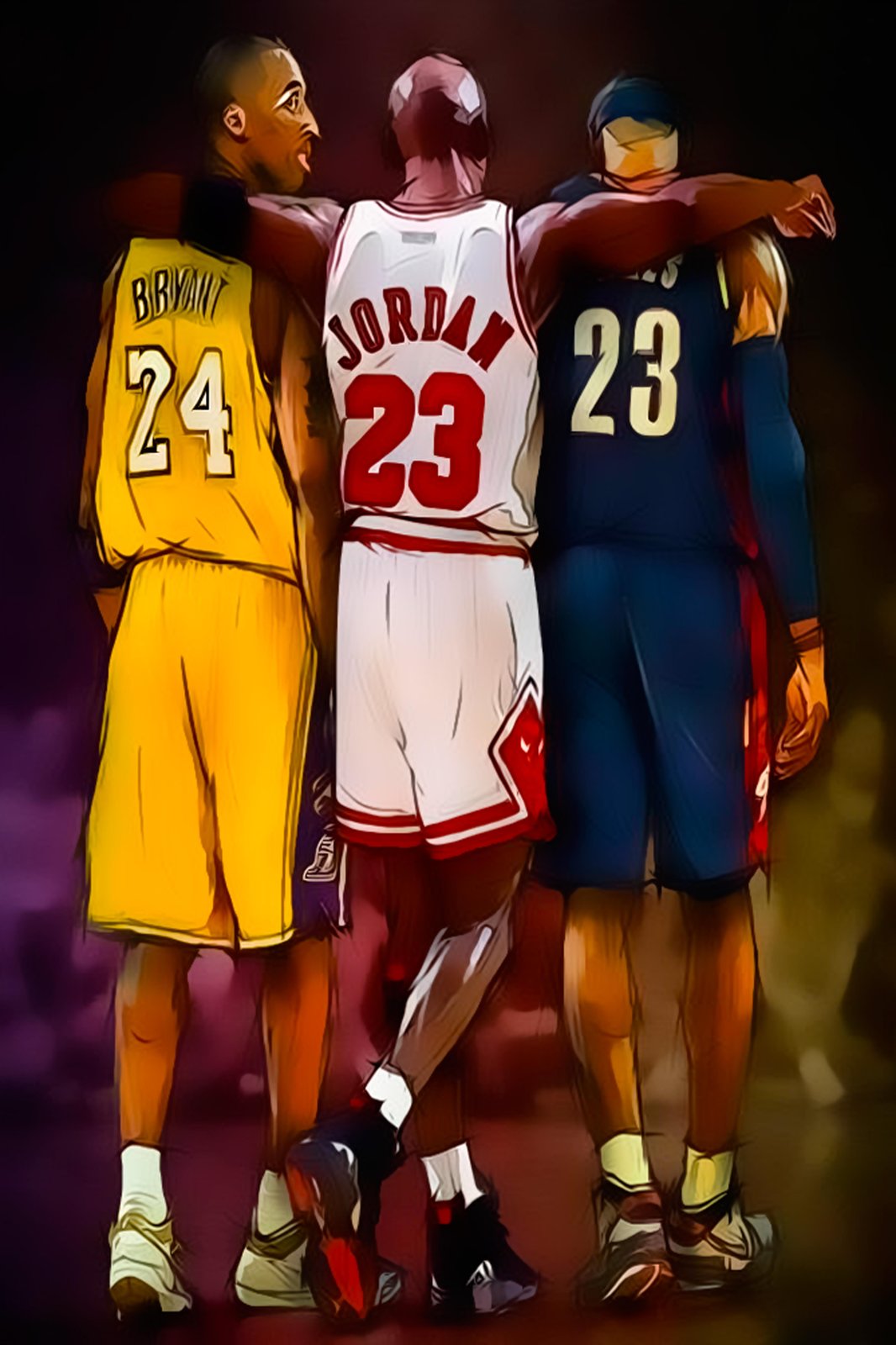 NBA Legends Kobe, Jordan, LeBron Wall Art