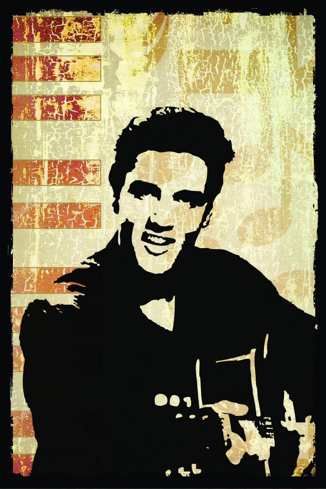 Retro Elvis Presley Guitarist Wall Art