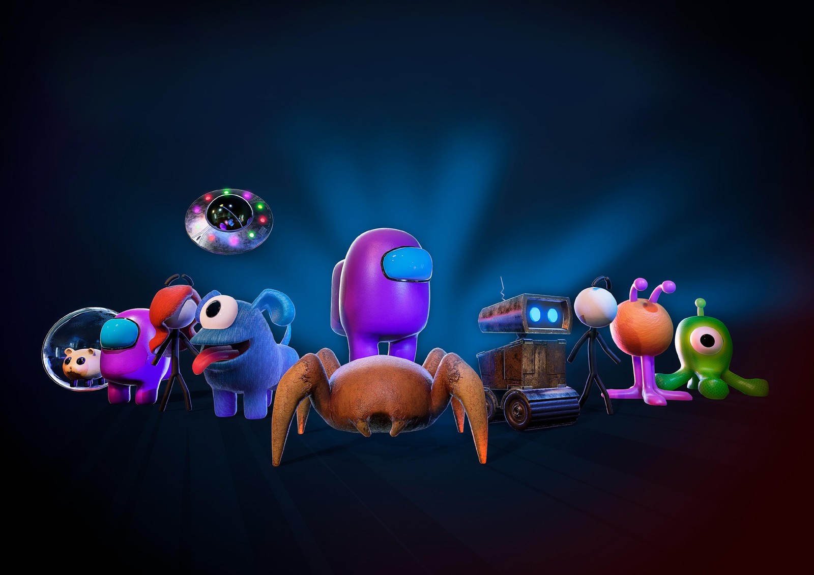 Fun Sci-Fi Characters & UFO Wall Art