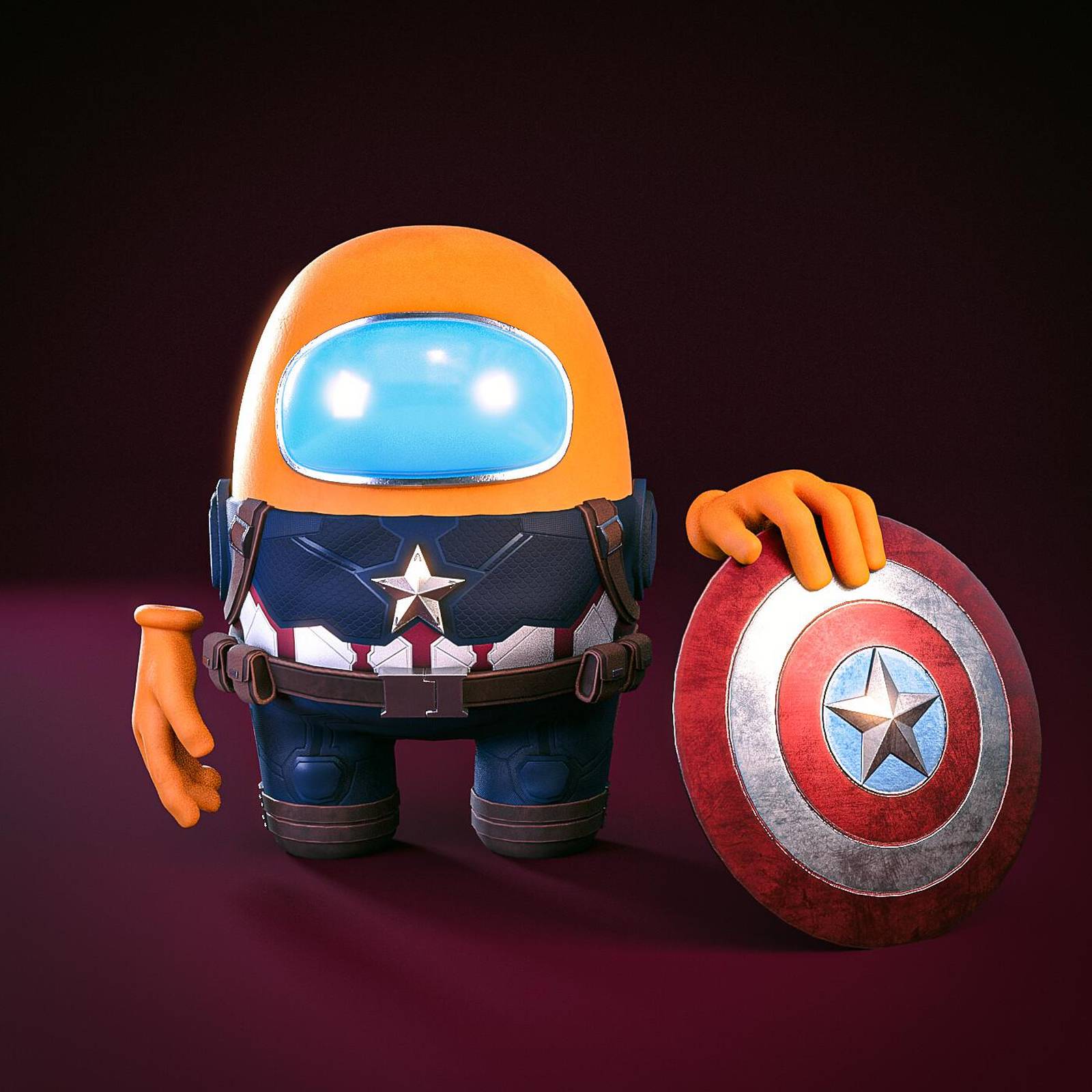 Captain America Among Us Orange Wall Art
