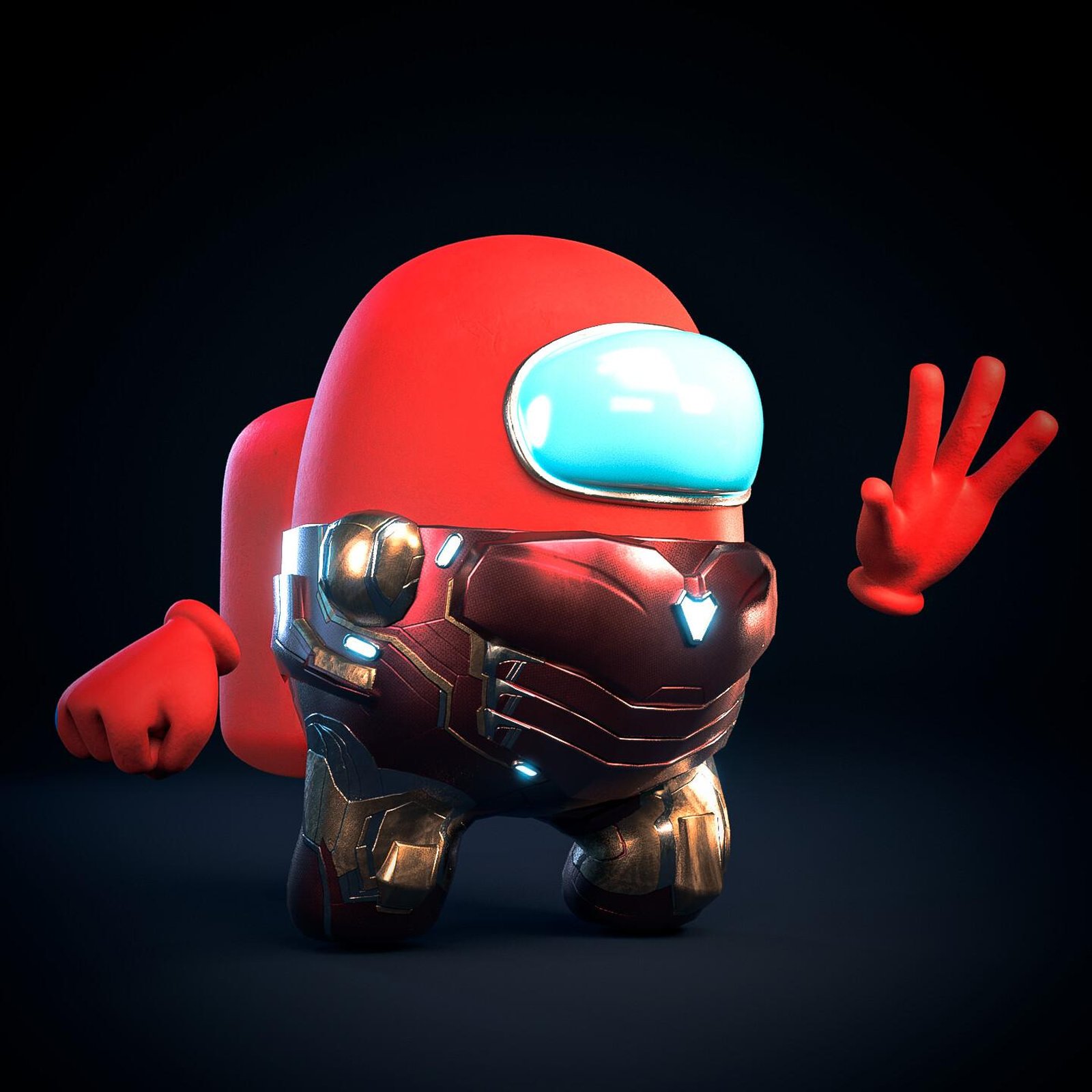 Among Us Iron Man Fusion Wall Art