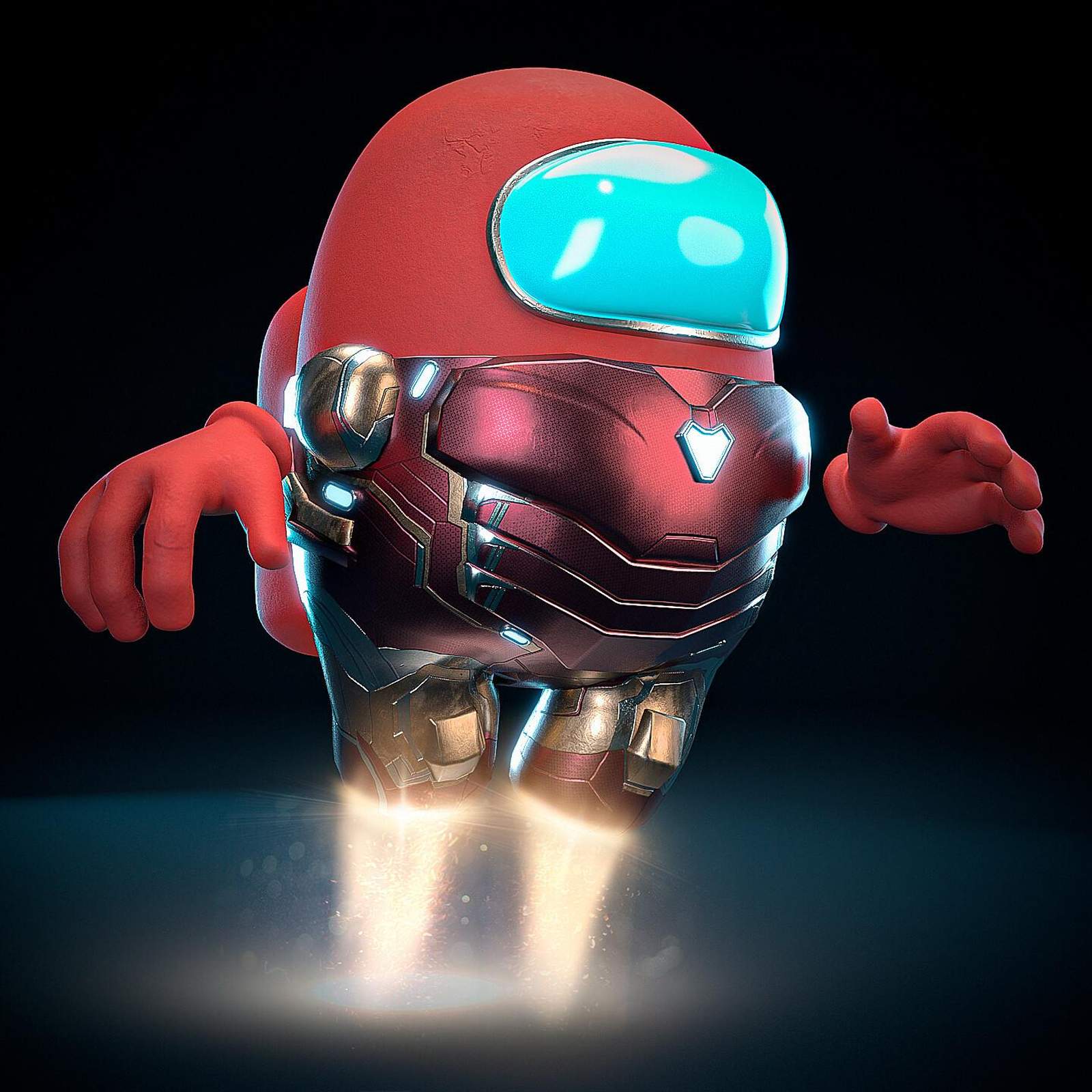 Iron Man Among Us Flying Red Wall Art