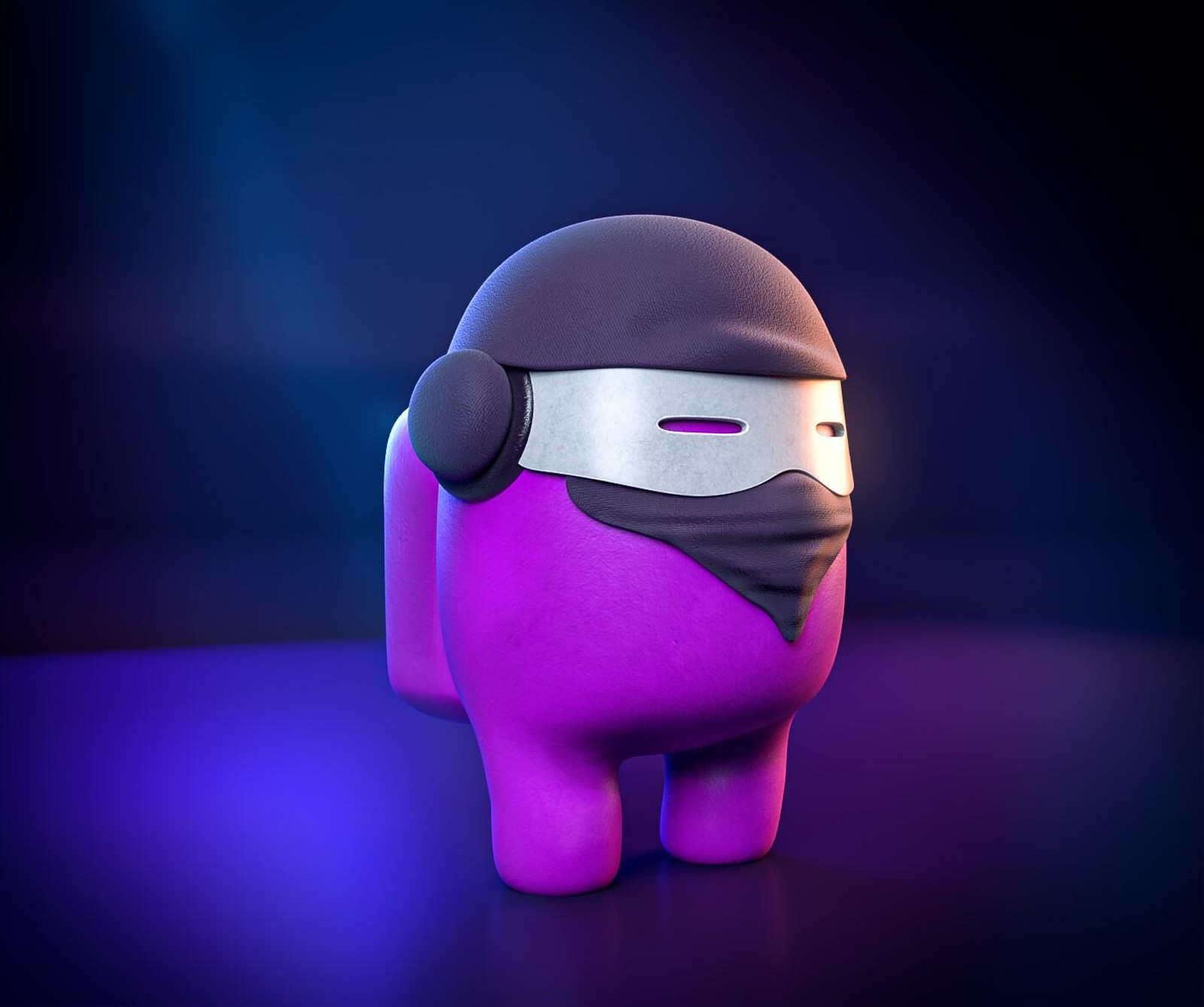 Purple Ninja Astronaut Wall Art