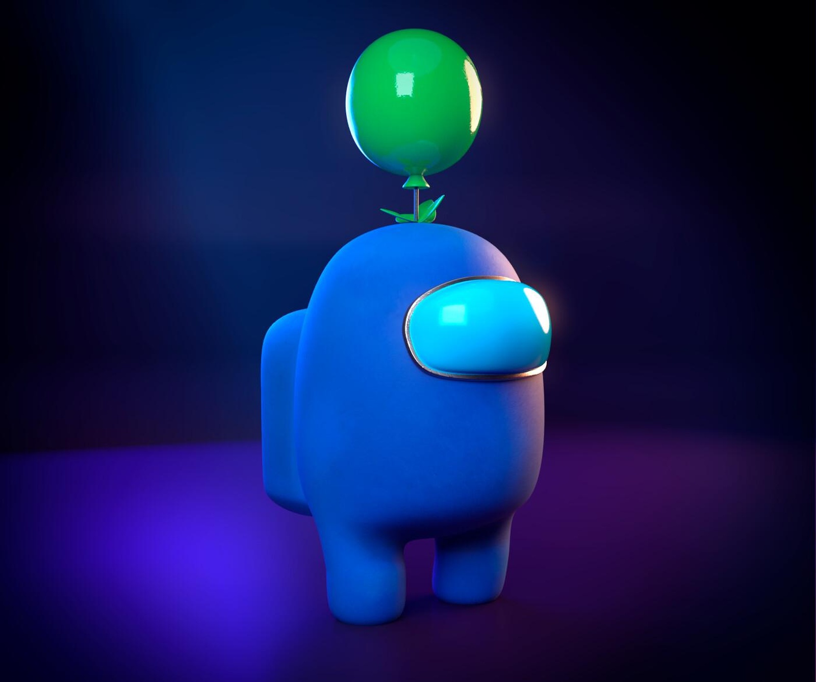 Cute Blue Astronaut Balloon Wall Art