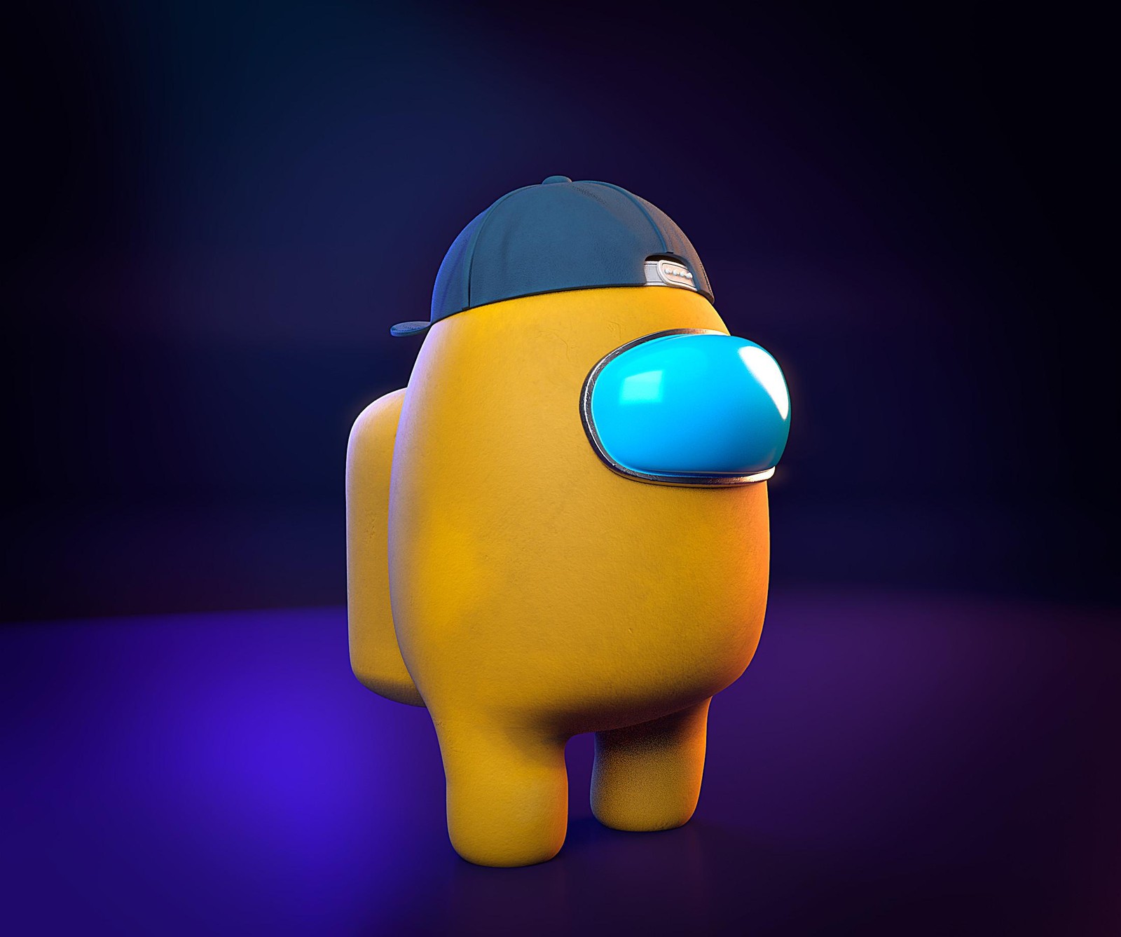 Cool Yellow Crewmate Hat & Visor Wall Art