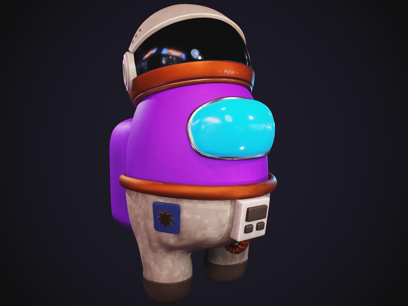 Purple Astronaut Among Us Wall Art