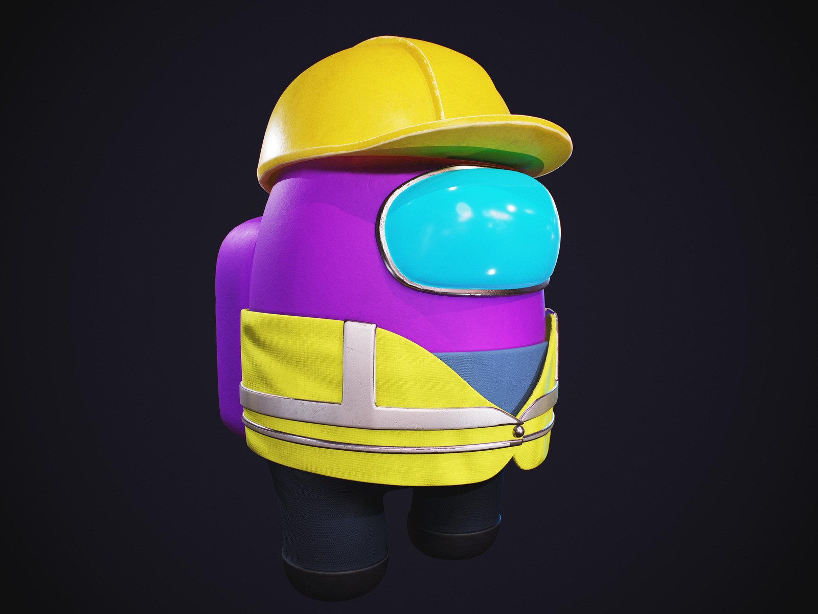 Purple Crewmate Builder Wall Art