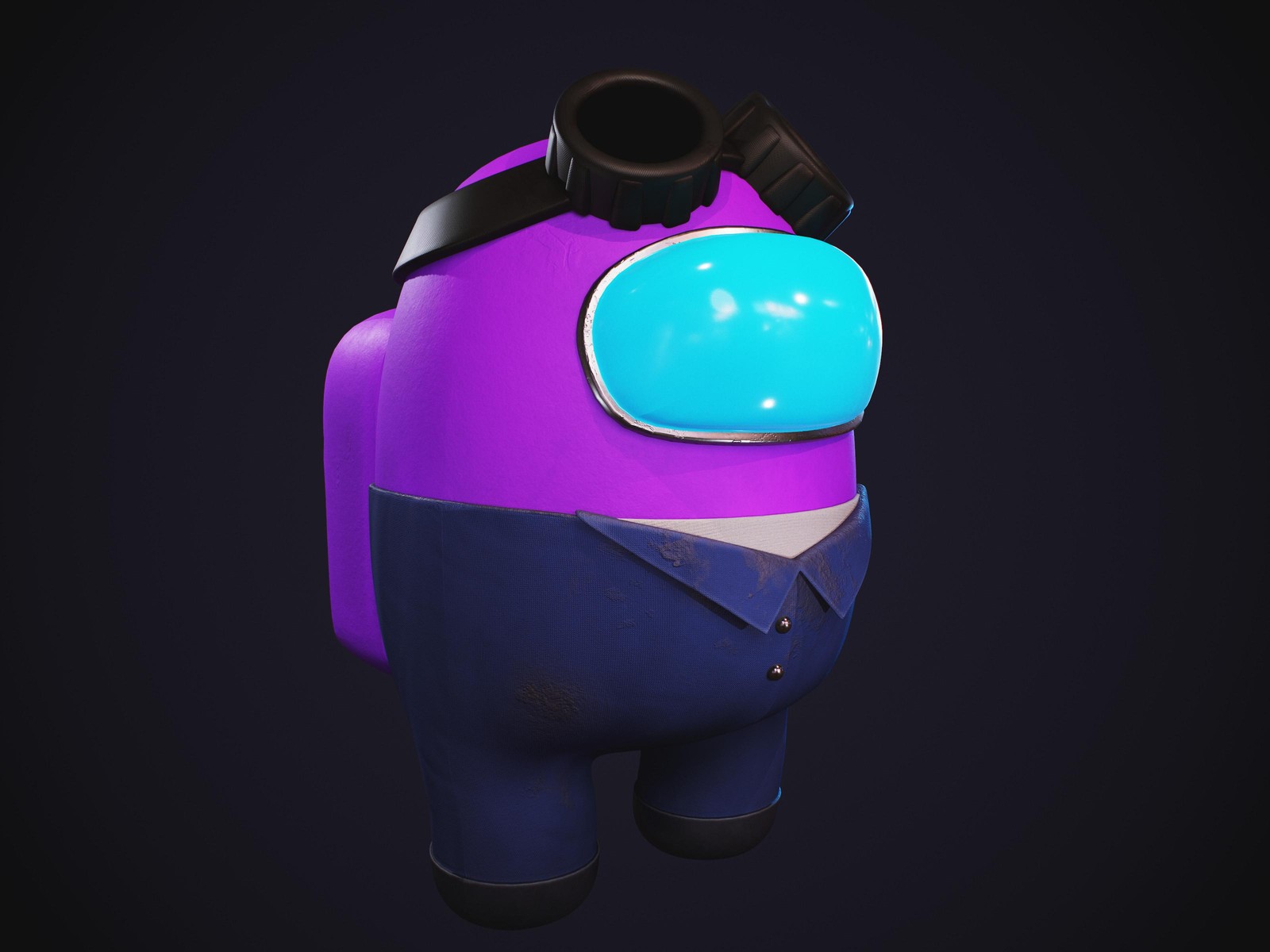 Purple Astronaut Character Wall Art