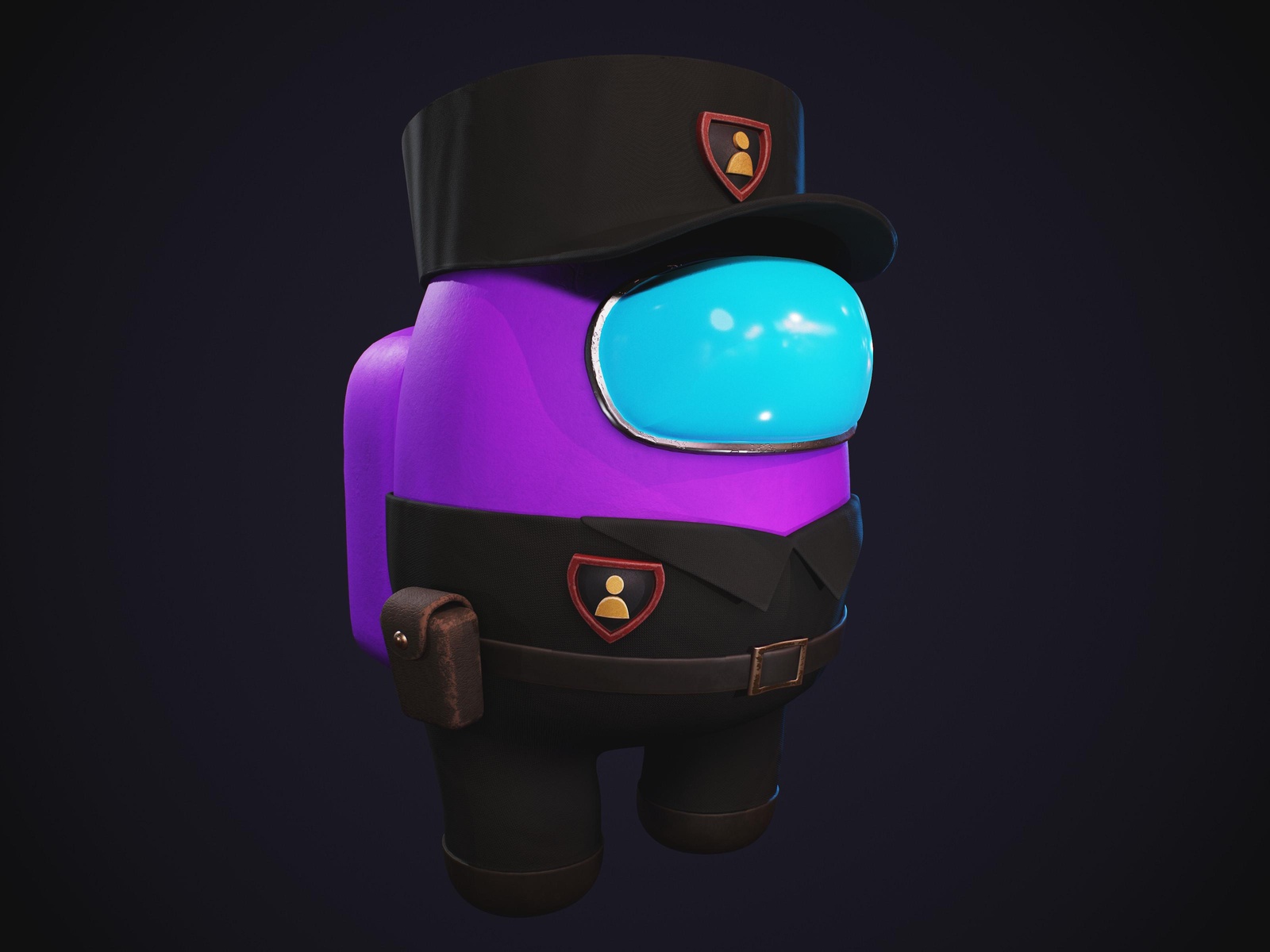 Purple Security Crewmate Wall Art