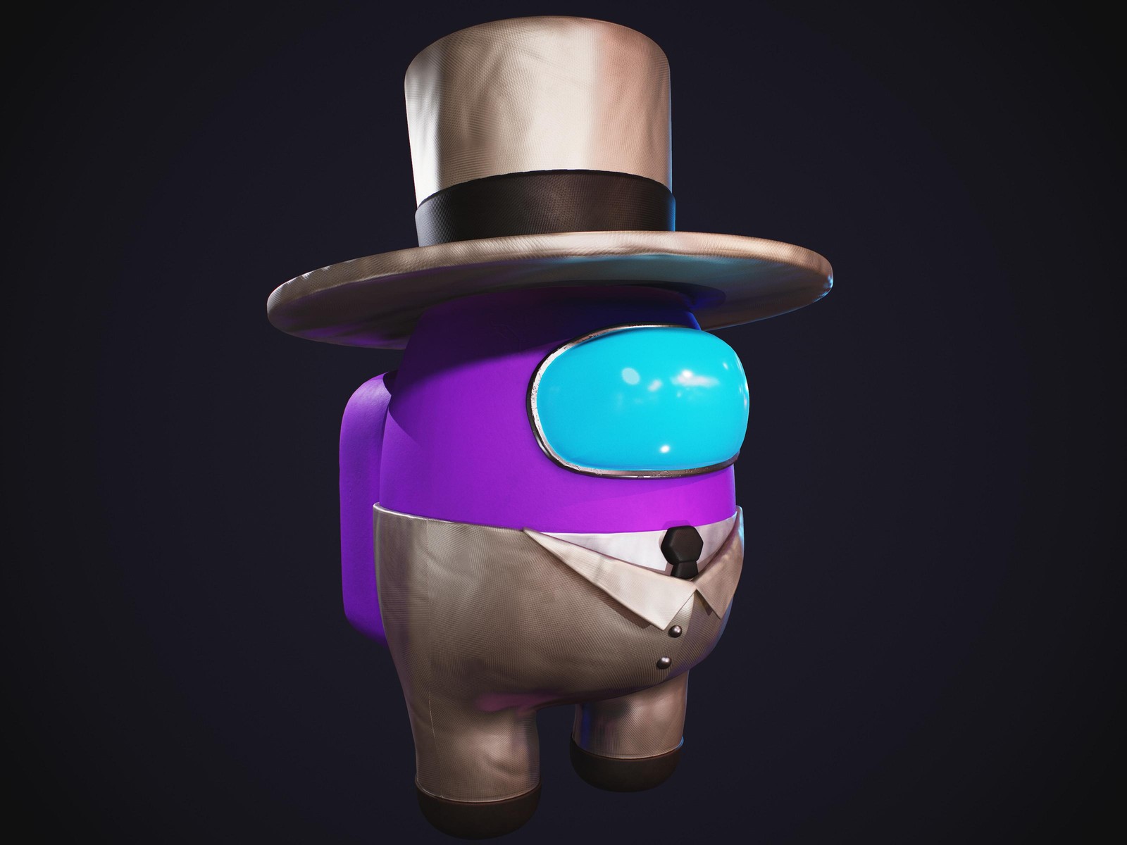 Dapper Purple Crewmate Top Hat Wall Art