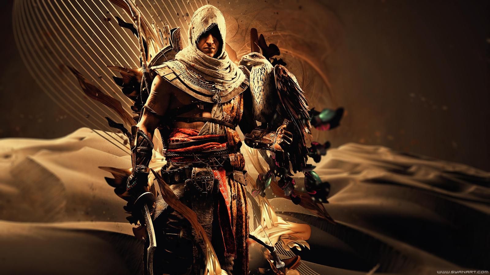 Epic Desert Warrior Falcon Egyptian Wall Art