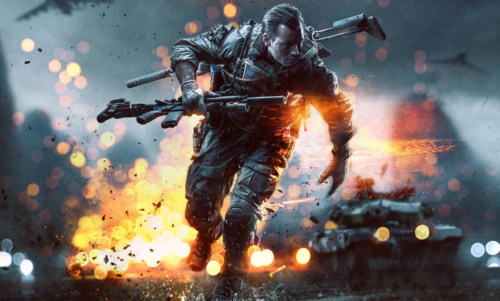 Intense Soldier Action Wall Art