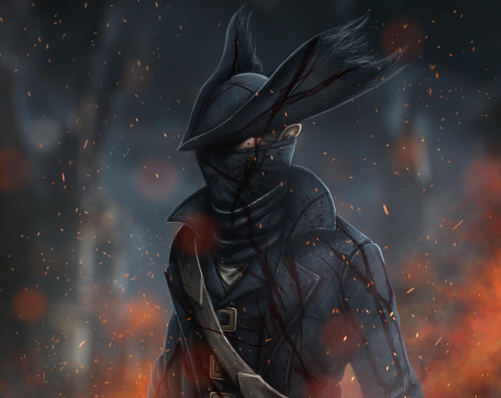 Mysterious Hunter Bloodborne Wall Art