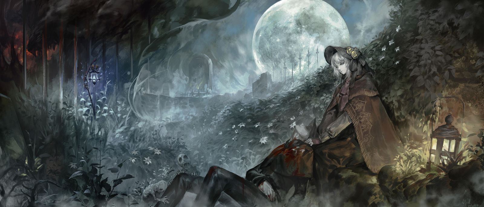 Gothic Moonlit Vigil Wall Art