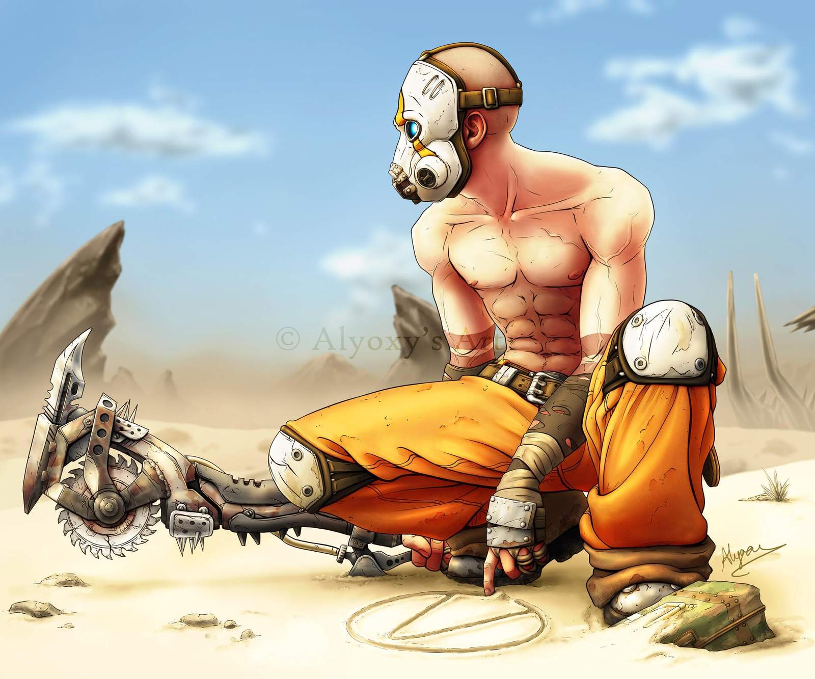 Borderlands Psycho Masked Warrior Wall Art