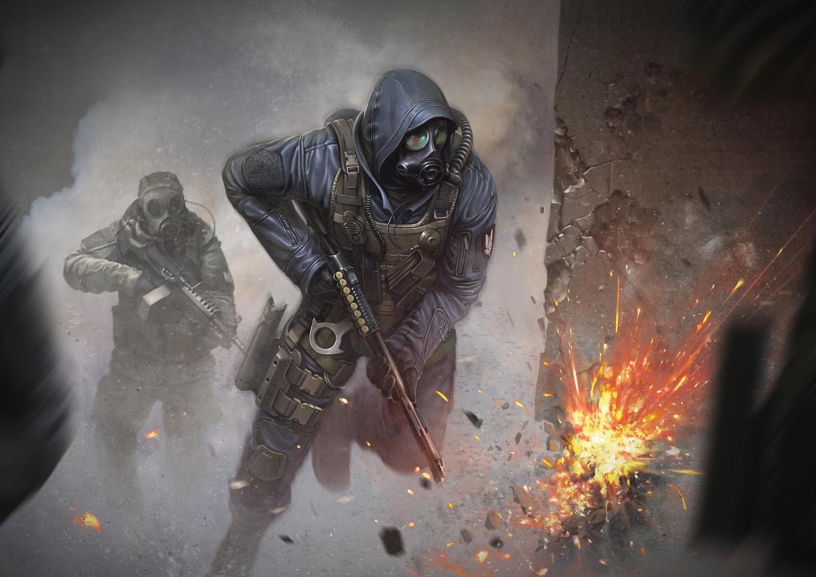 Tactical Soldiers Explosion Wall Art