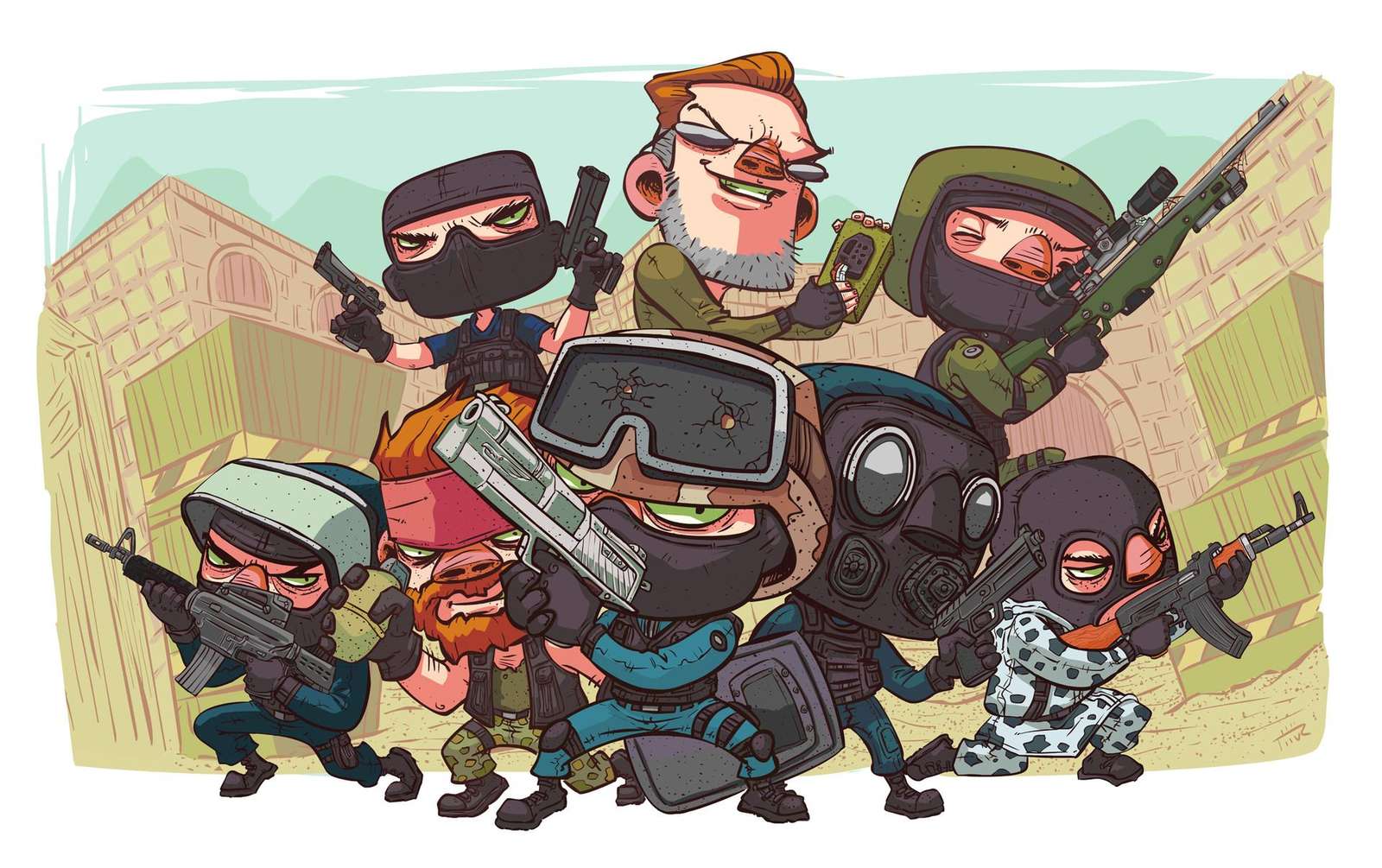 CS:GO Chibi Characters Wall Art