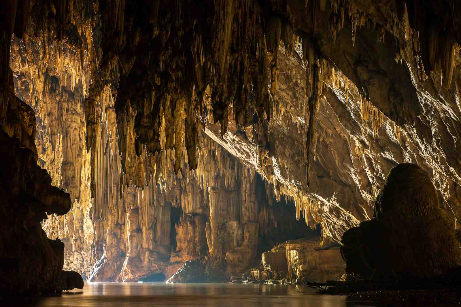 Majestic Cave Waterfall Landscape Wall Art