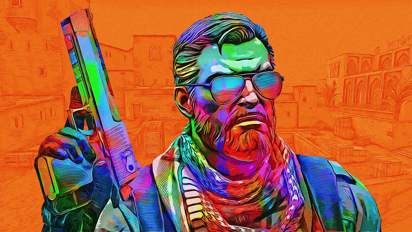 Vibrant CS:GO Desert Funk Wall Art