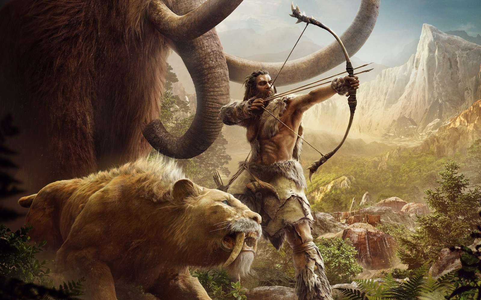 Epic Prehistoric Hunt Mammoth & Saber-tooth Wall Art
