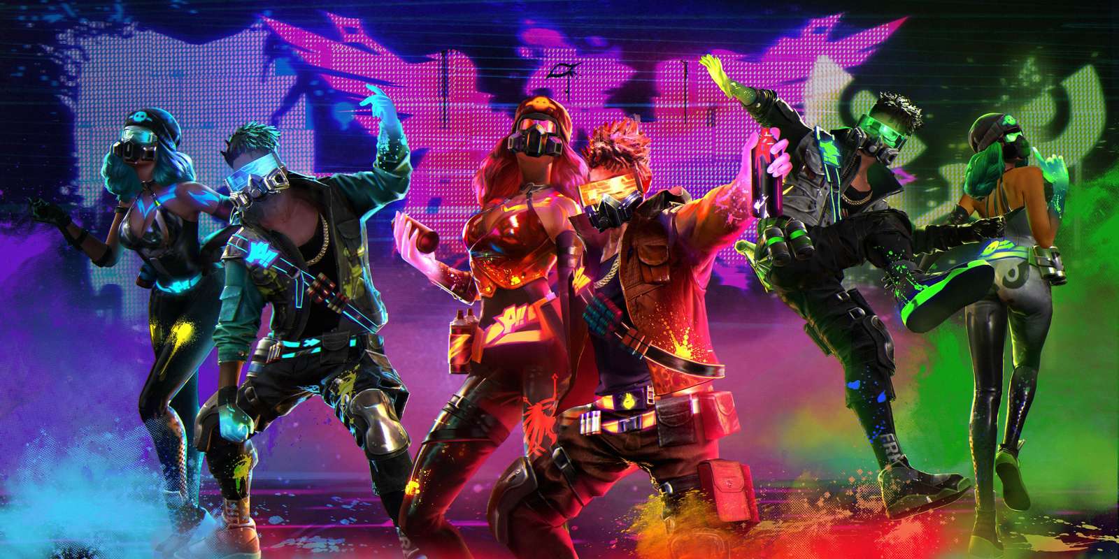 Vibrant Cyberpunk Crew Wall Art