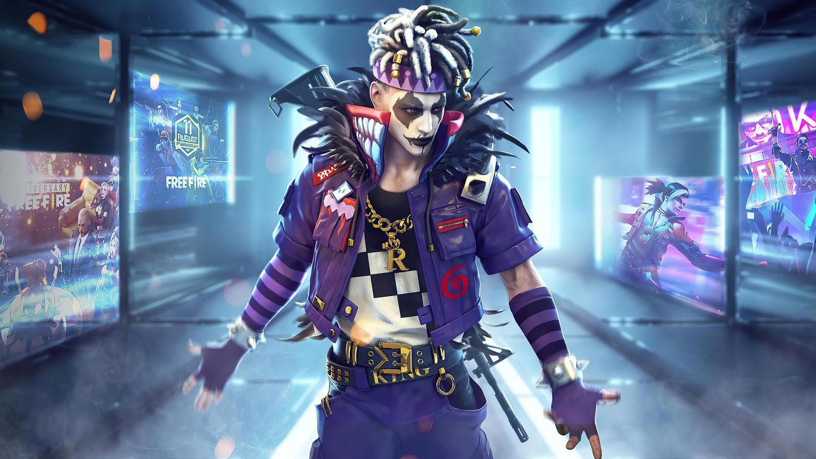 Epic Gamer Character "King" Free Fire Wall Art