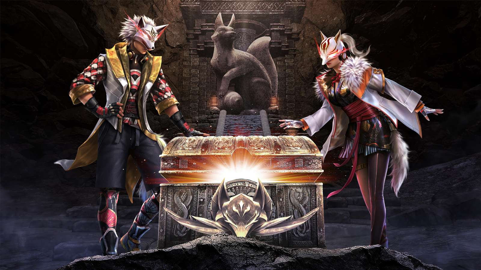 Mystic Fox Warriors Treasure Wall Art