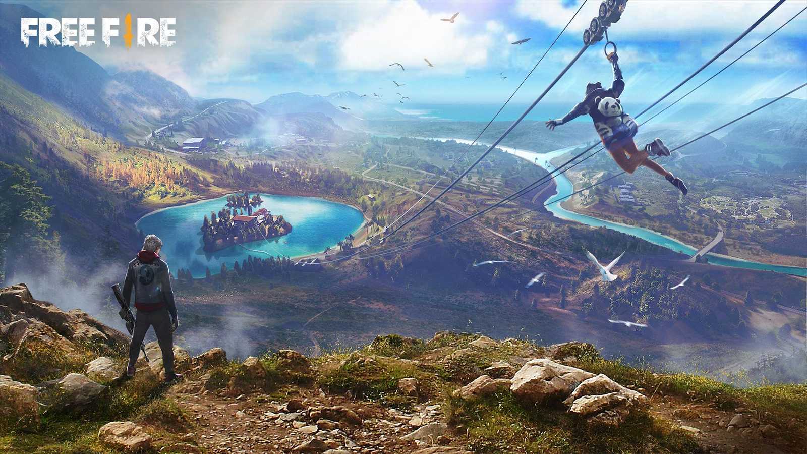 Epic Gaming Landscape Free Fire Wall Art