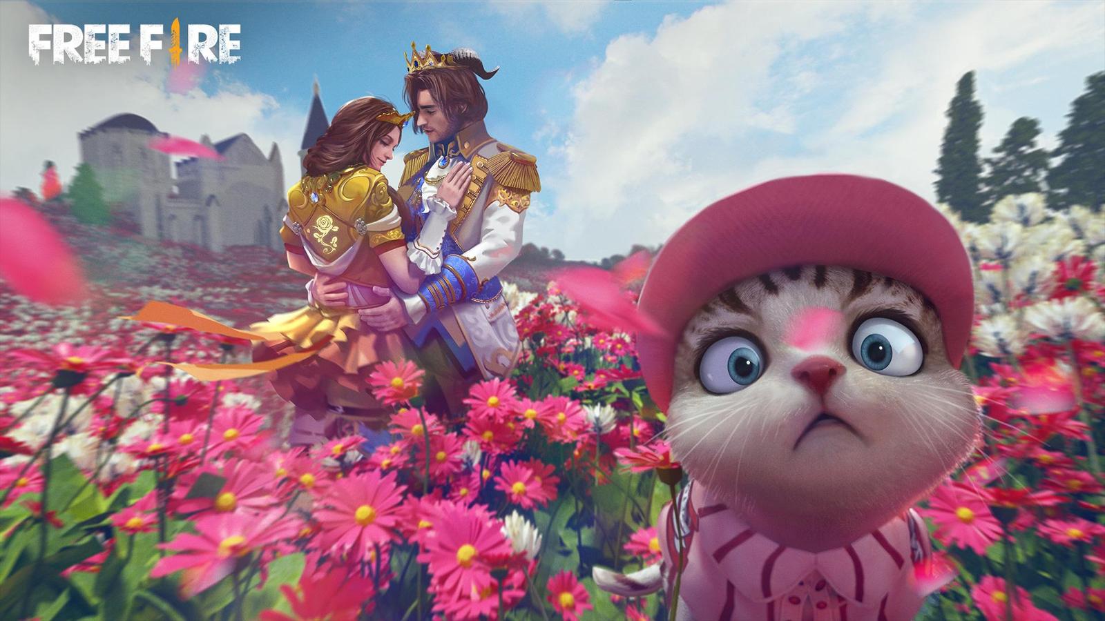 Romantic Fantasy Couple & Cute Cat Wall Art