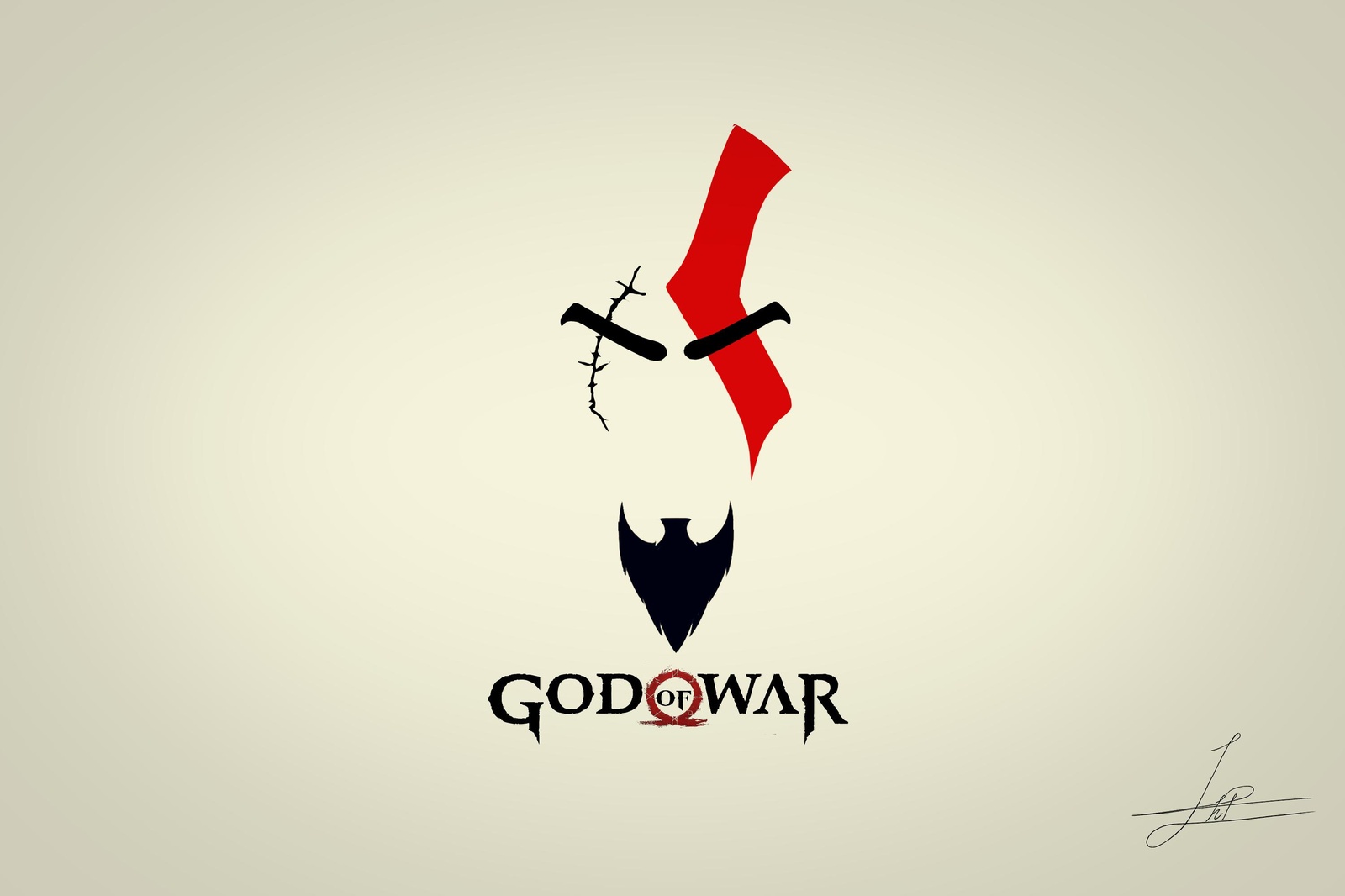 Kratos God of War Minimalist Wall Art