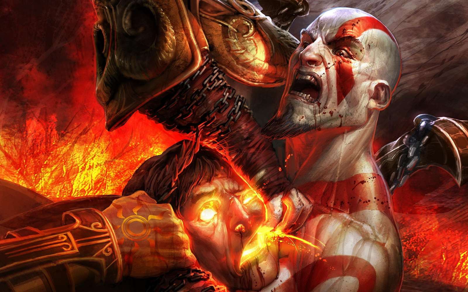 Epic Kratos Battle HD Wall Art