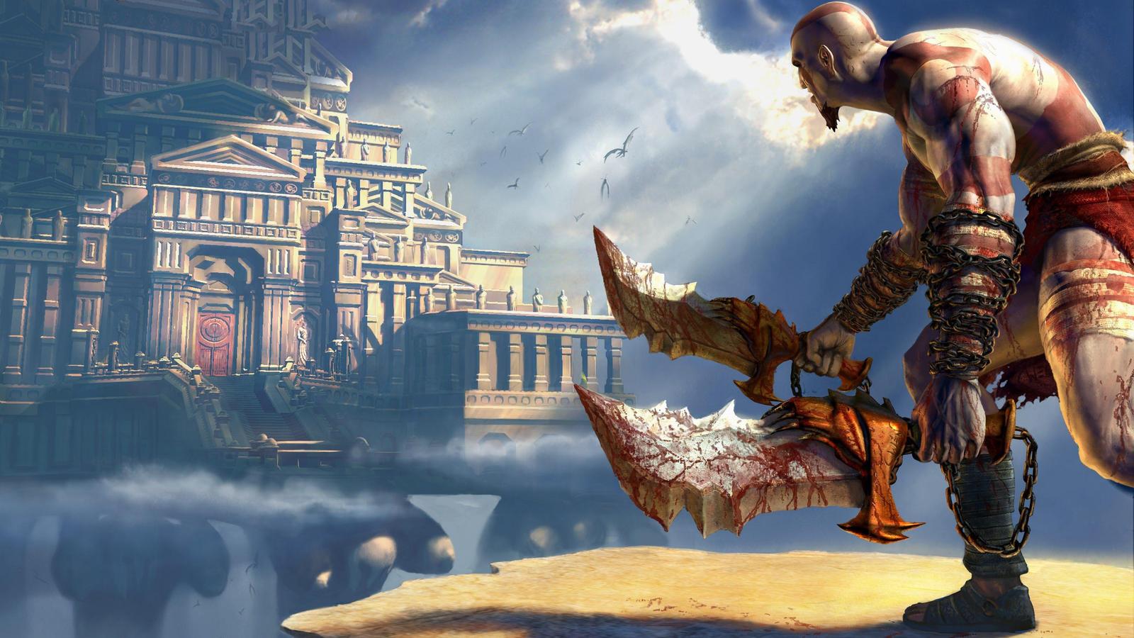 Kratos Blades Epic Battle Wall Art