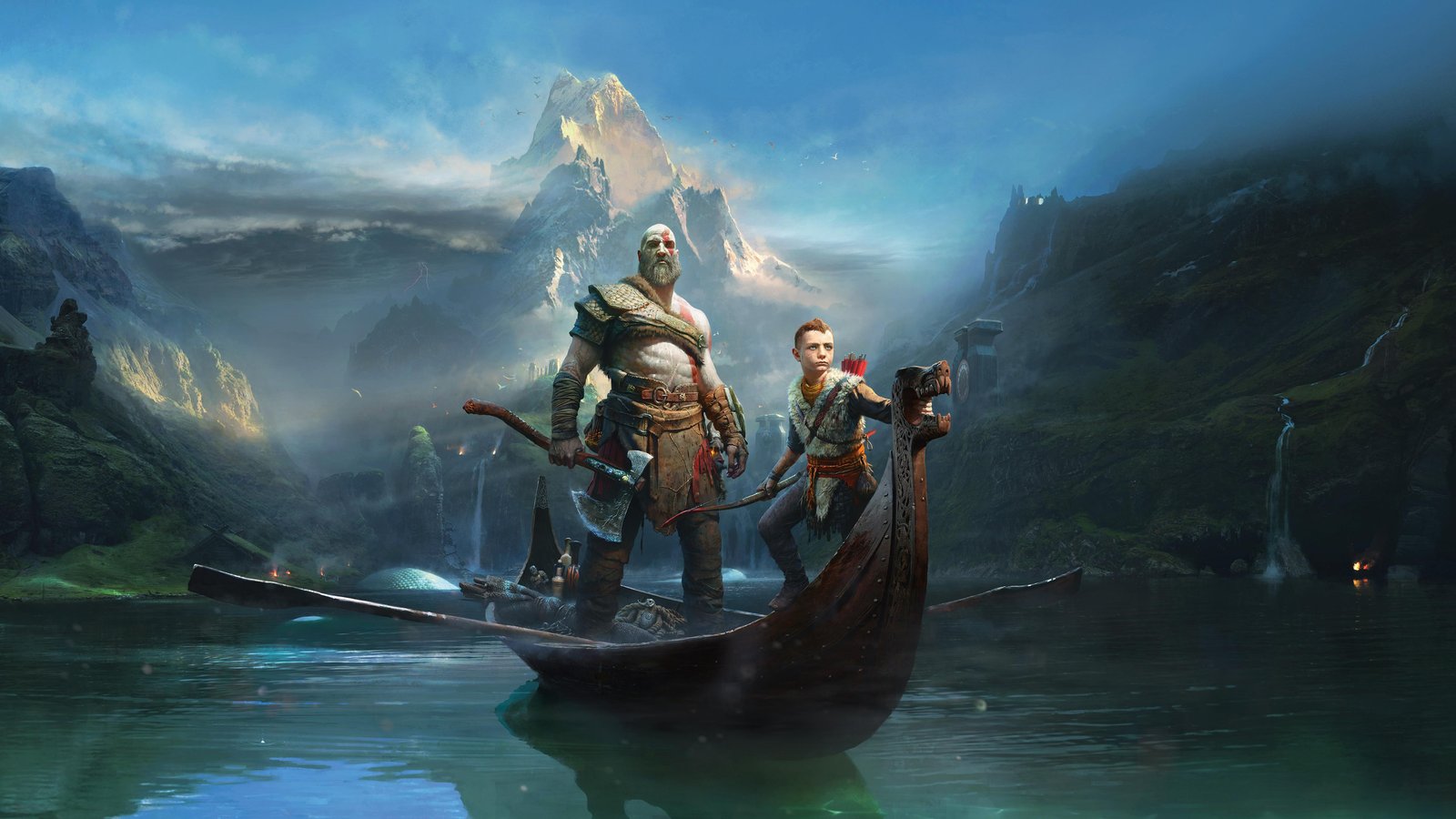 Epic Father & Son Viking Boat Wall Art