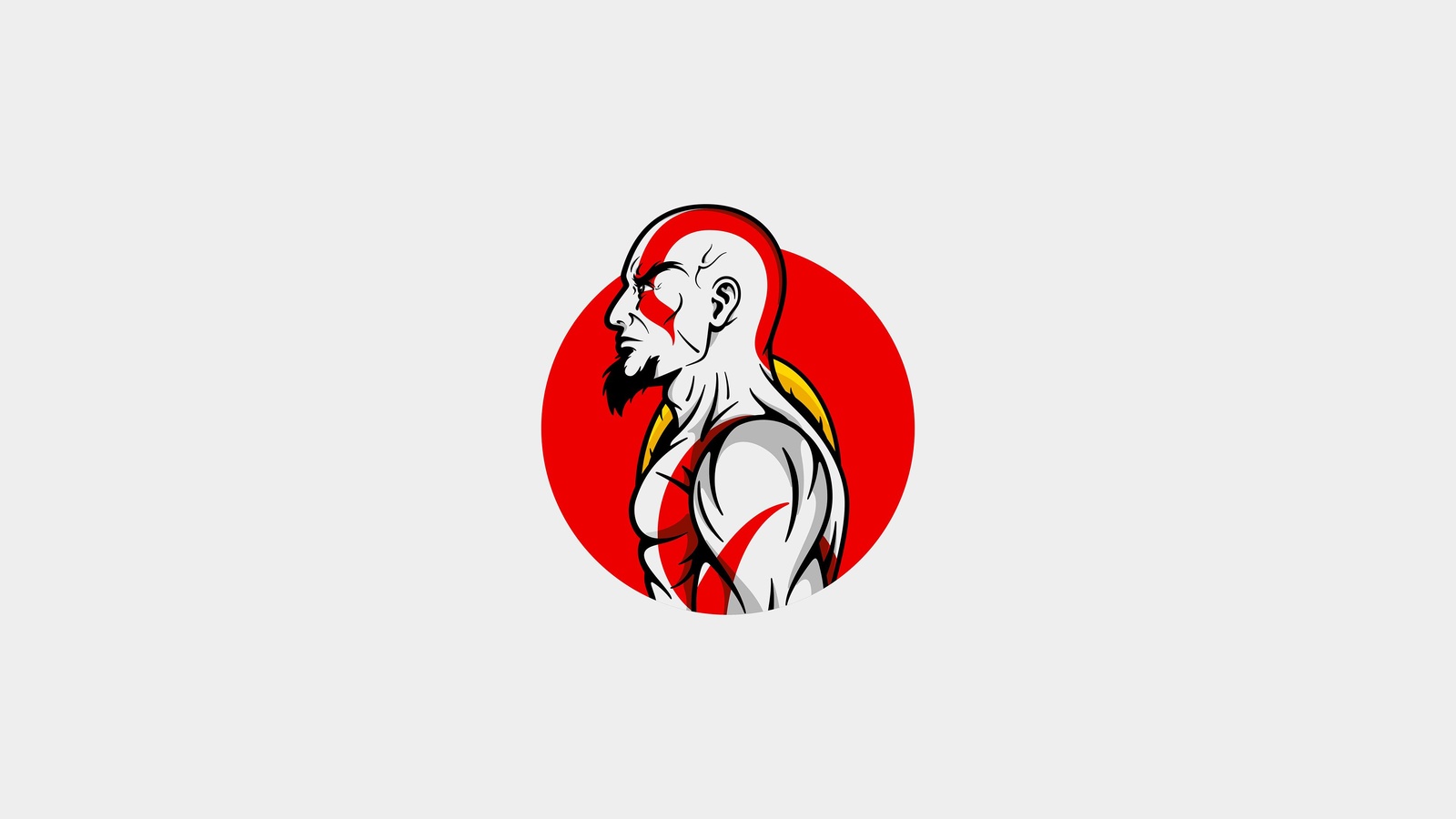 Kratos Fierce Warrior Red Circle Wall Art