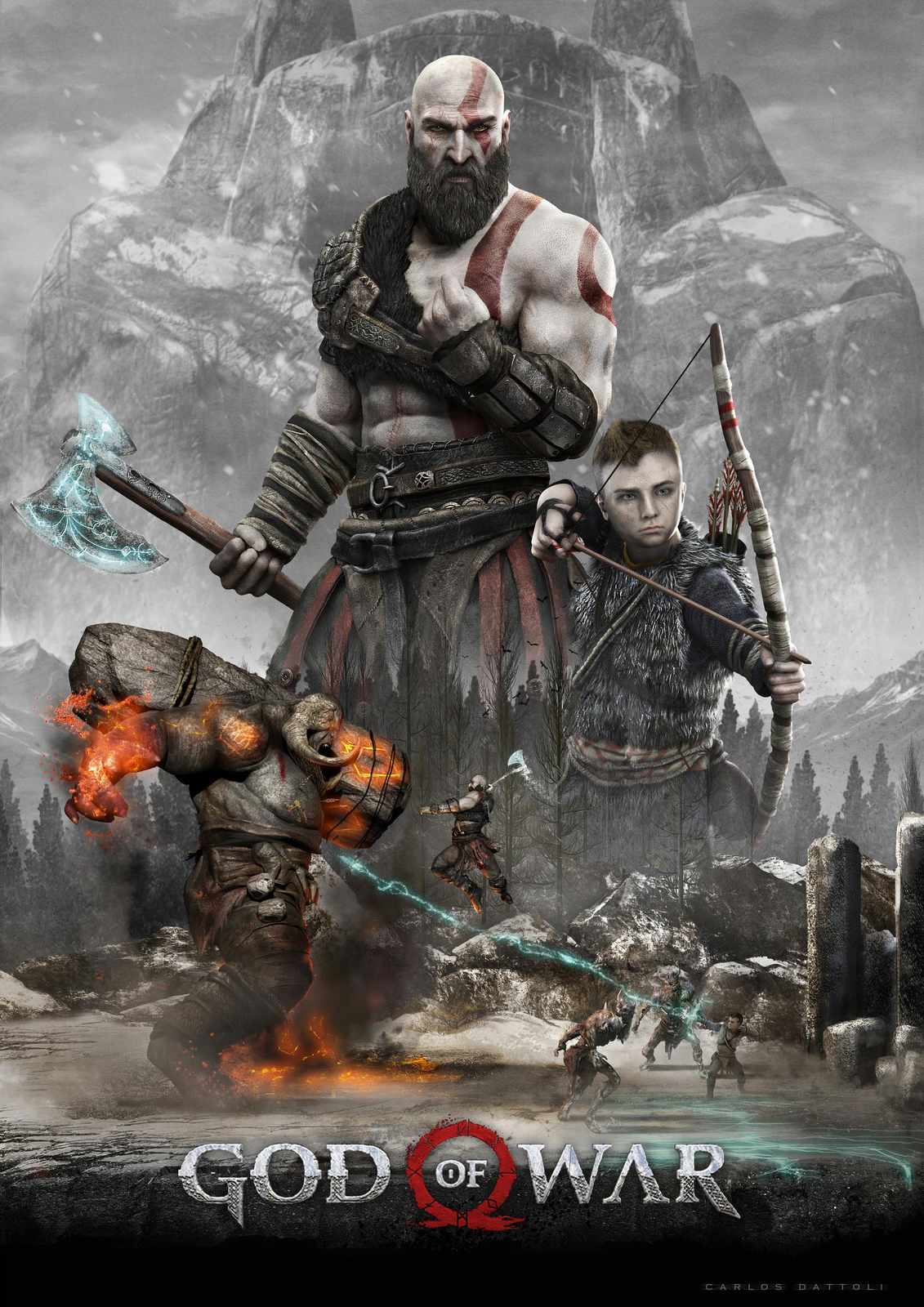 Epic God of War Kratos & Atreus Wall Art