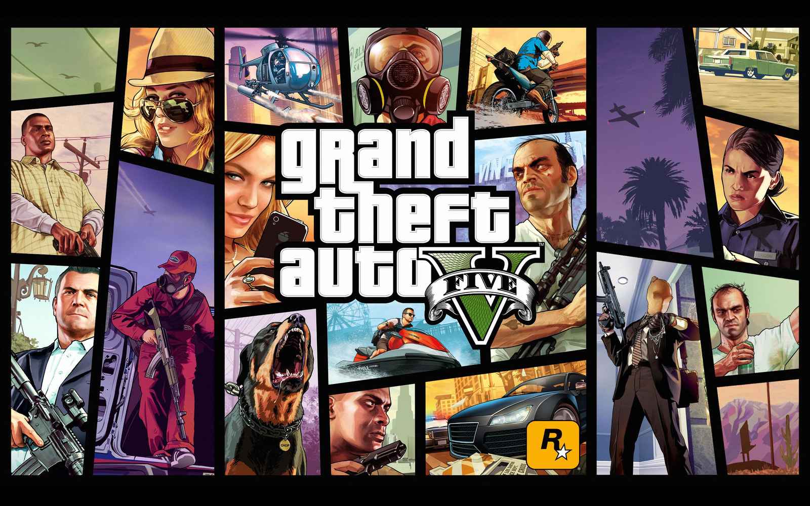 Grand Theft Auto V Collage Wall Art