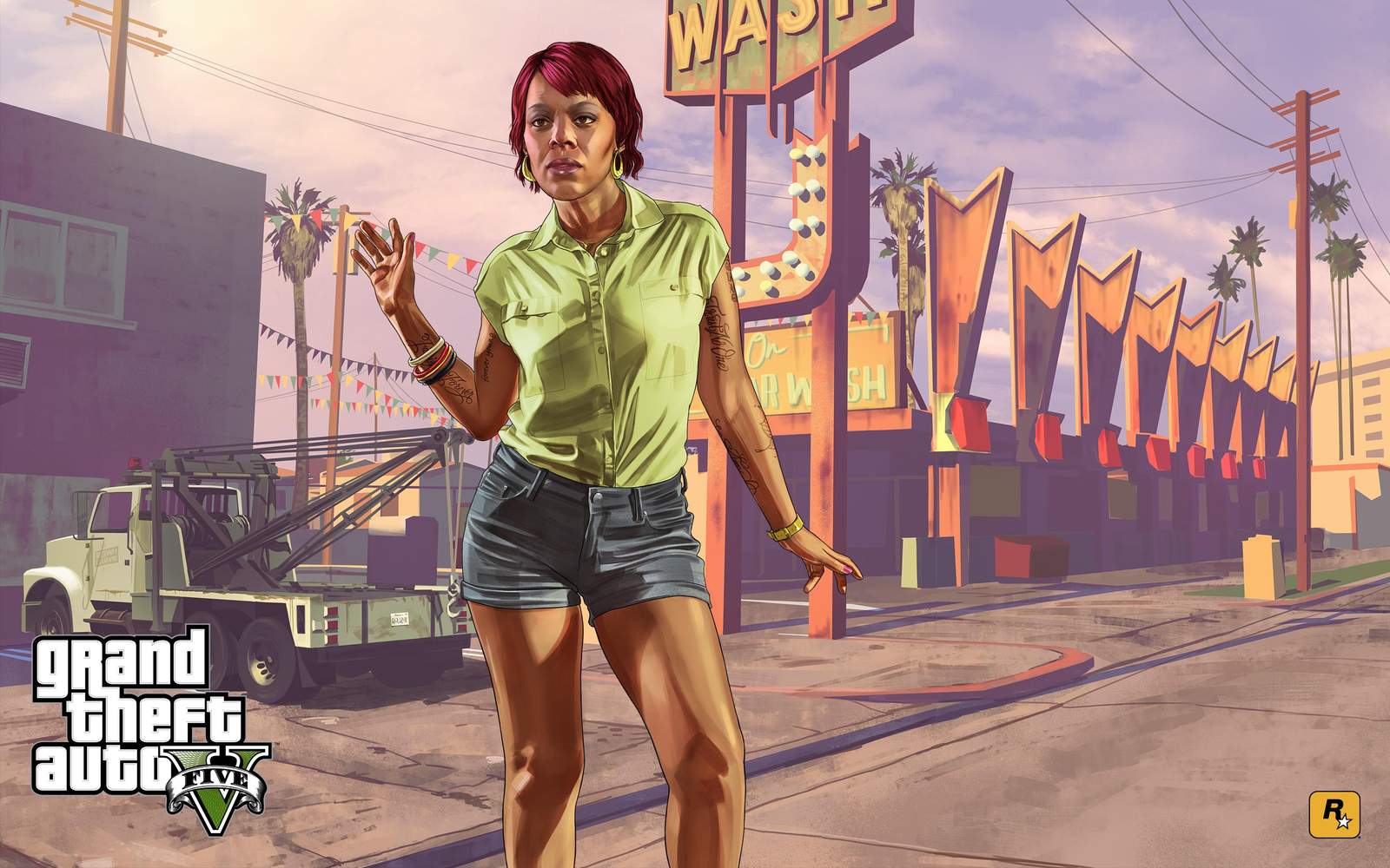 Gamer Girl Street Style Grand Theft Auto V Wall Art