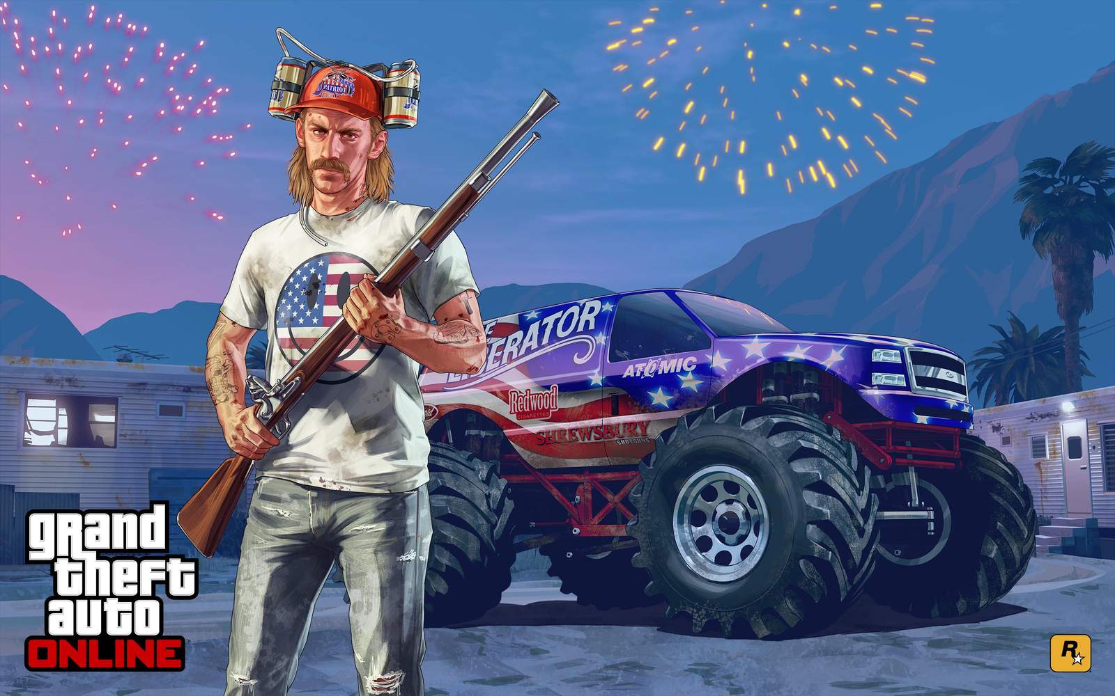 Patriotic Monster Truck & Gunner Wall Art