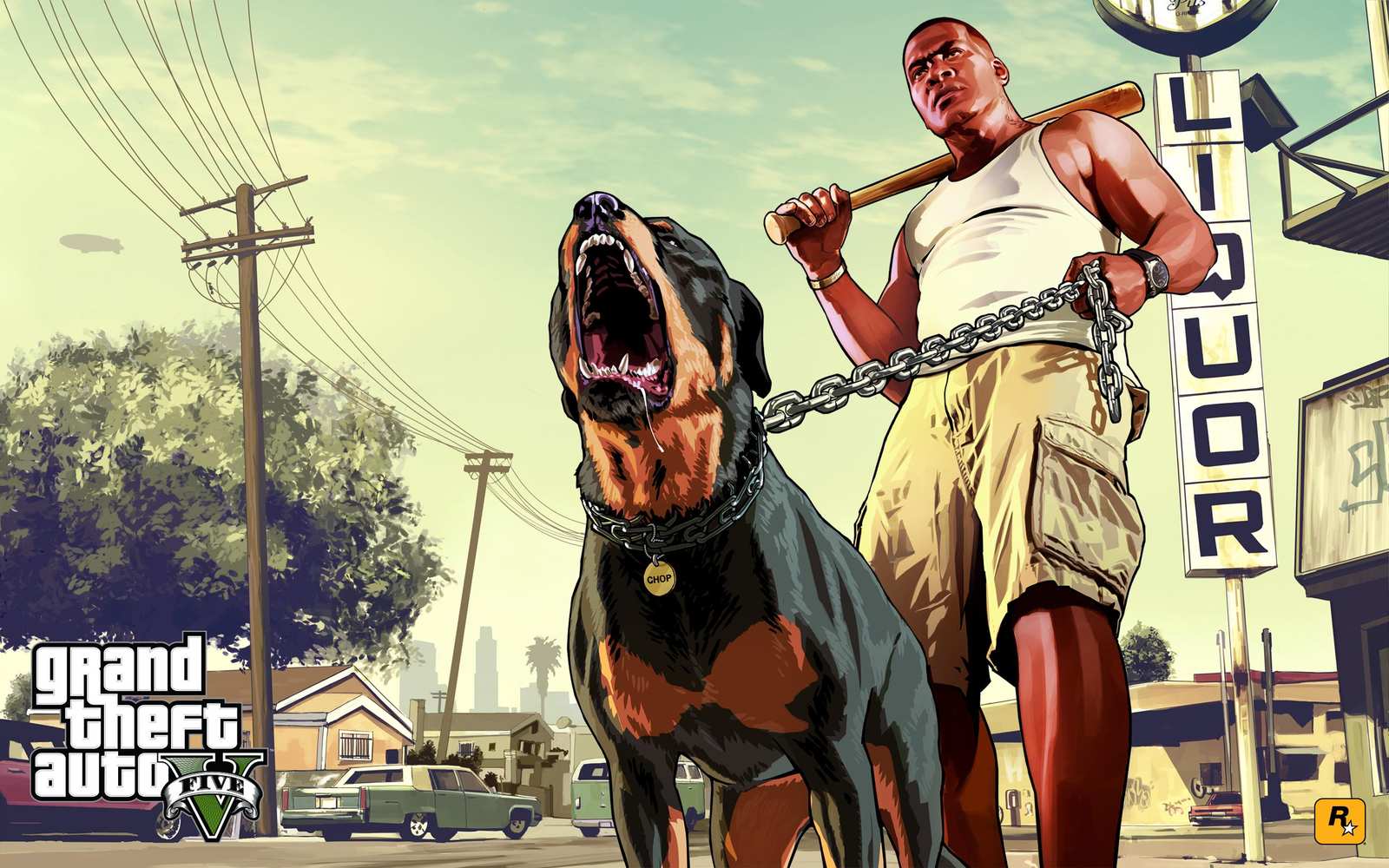 Franklin & Chop GTA V Art Wall Art
